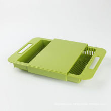 PP kitchen plastic chopping Cutting Board with colander